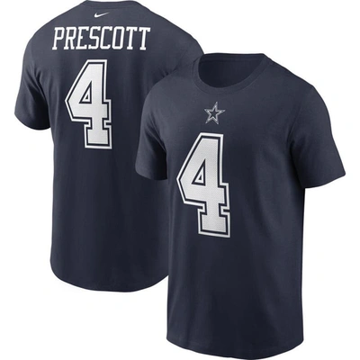 Nike Men's Dak Prescott Navy Dallas Cowboys Name And Number T-shirt