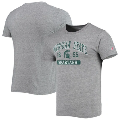 League Collegiate Wear Heathered Gray Michigan State Spartans Volume Up Victory Falls Tri-blend T-sh