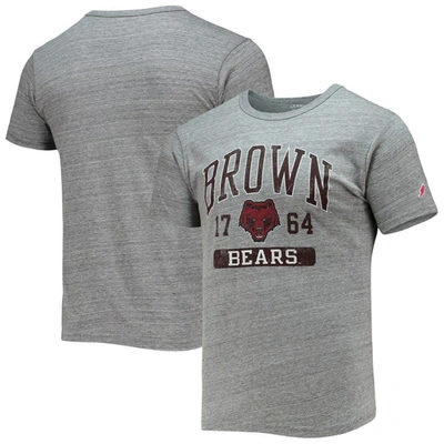 League Collegiate Wear Heathered Grey Brown Bears Volume Up Victory Falls Tri-blend T-shirt