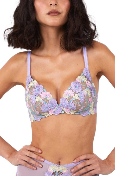 Playful Promises X Felicity Hayward Luna Embroidered Underwire Bra In Pastel