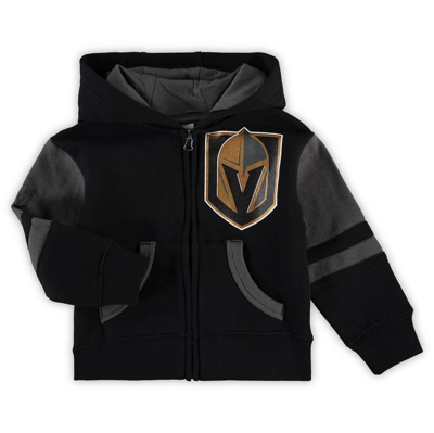 Outerstuff Kids' Toddler Black Vegas Golden Knights Faceoff Fleece Full-zip Hoodie Jacket