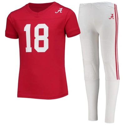 Wes & Willy Kids' Big Boys  Crimson Alabama Crimson Tide Football T-shirt And Trousers Sleep Set