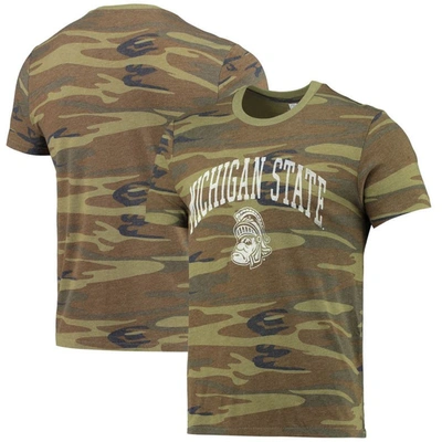 Alternative Apparel Camo Michigan State Spartans Arch Logo Tri-blend T-shirt