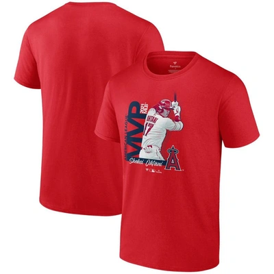 Fanatics Branded Shohei Ohtani Red Los Angeles Angels 2021 Al Mvp T-shirt