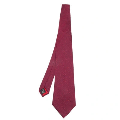 Pre-owned Dunhill Red Star Patterned Silk Jacquard Tie