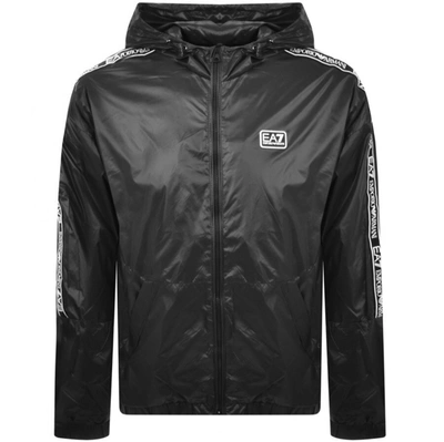 Ea7 Extra-light Windproof Jacket Nero-bianco  Man In Black