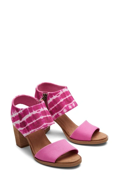 Toms Majorca Block Heel Sandal In Dark Pink