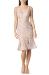 Dress The Population Dress The Poplulation Isabelle Lace Mermaid Dress In Blush Multi