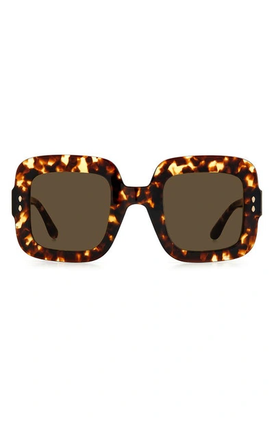 Isabel Marant 49mm Square Sunglasses In Havana/brown