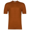 John Smedley Lorca Crewneck T-shirt In Ginger