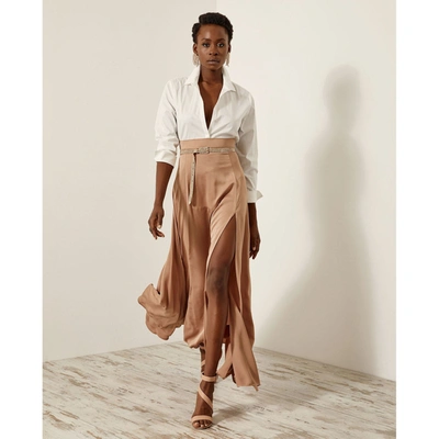 Access Fashion Cynthia Maxi Skirt In Pale Gold In Brown