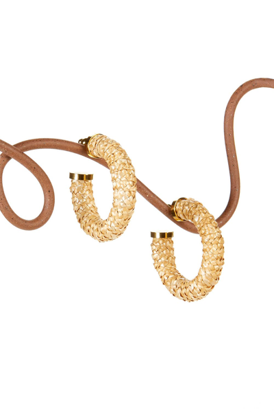 Cult Gaia Women's Valence Raffia Hoop Earrings In Neutral