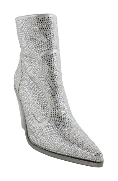 Azalea Wang Soulard Western Bootie In Silver