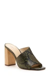 Botkier Women's Ross Block-heel Sandals In Green Embossed Snake