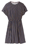 Boden Flutter Sleeve Jersey Dress In Navy Daisy Stamp