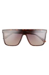 Quay Night Fall 52mm Gradient Flat Top Sunglasses In Tort / Browndnu