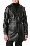Sanctuary Faux Leather Trench Coat In Black