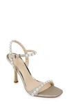 Jewel Badgley Mischka Damaris Ankle Strap Sandal In Light Gold