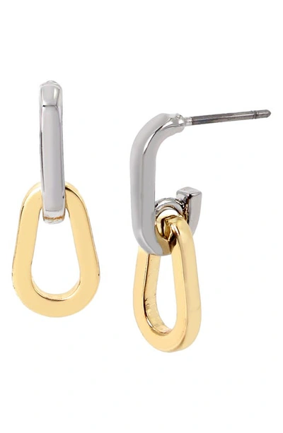 Allsaints Carabiner Link Drop Earrings In Gold/silver