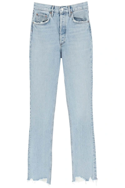 Agolde Riley Straight-leg Mid-rise Organic-cotton Denim Jeans In Bitter