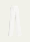 Milly Lennon Flare-leg Linen Pants In White