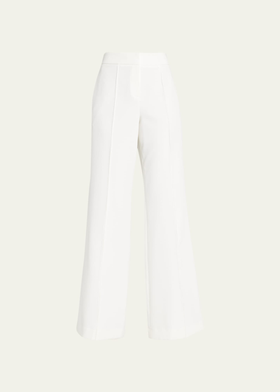 Milly Lennon Flare-leg Linen Trousers In White