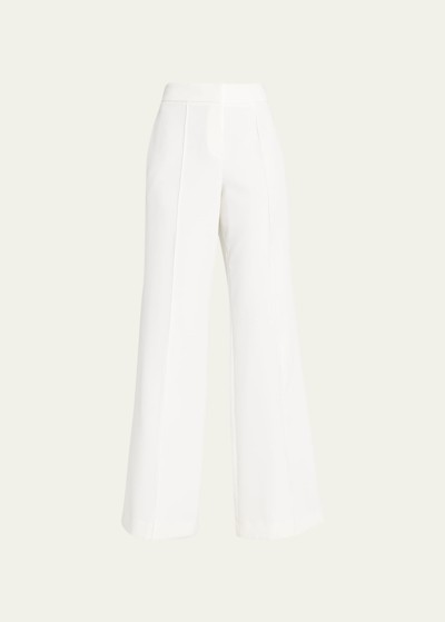 Milly Lennon Flare-leg Linen Pants In Ecru