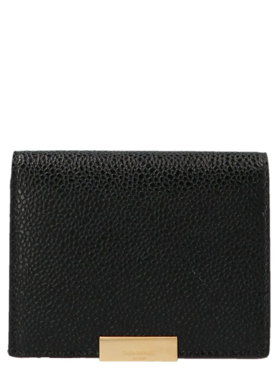 Thom Browne Logo Plaque Wallet In Black