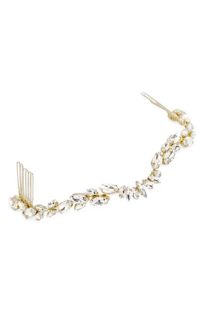 Brides And Hairpins Zila Crystal Crown Comb In Gold