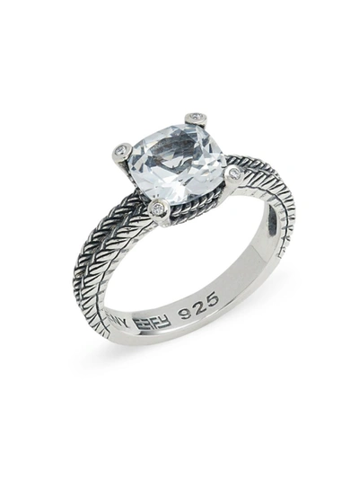 Effy Eny Women's Sterling Silver, Diamond & White Topaz Ring