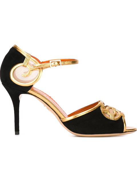 Charlotte Olympia 'rattan' Sandals In Black Antique Gold|metallico ...