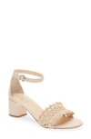 Agl Attilio Giusti Leombruni Women's Crochet Block Heel Sandals In Penny