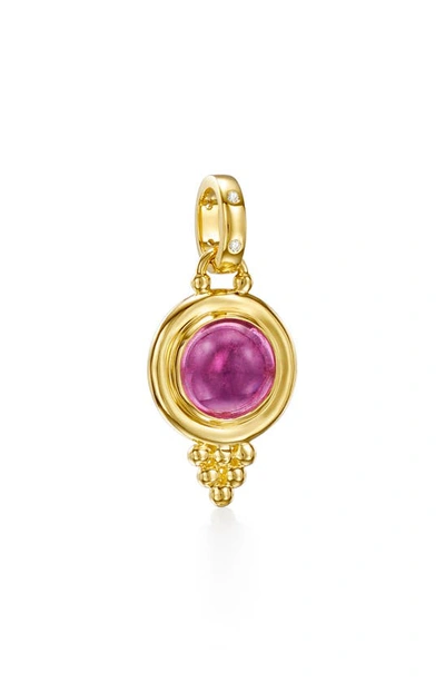 Temple St Clair 18k Yellow Gold Classic Pink Tourmaline & Diamond Pendant In Pink/gold