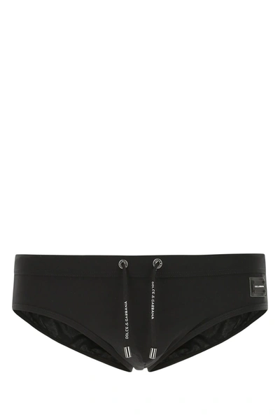 Dolce & Gabbana Black Stretch Nylon Swimming Brief Nd Uomo V 