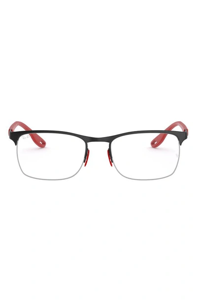 Ray Ban X Ferrari 54mm Semirimless Optical Glasses In Black