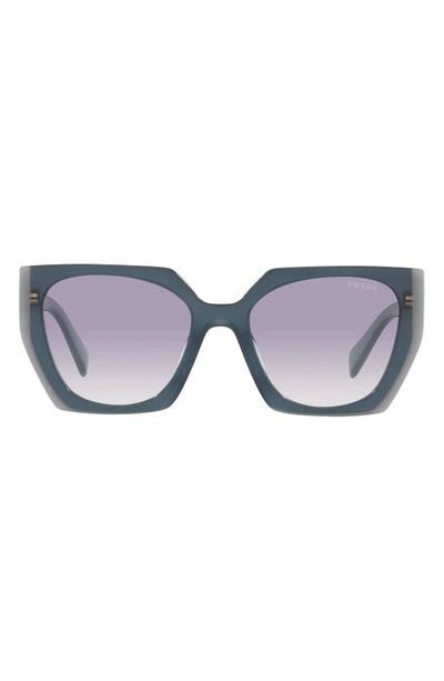 Prada 54mm Gradient Rectangle Sunglasses In Opal Astral/ Clear Gr Blue