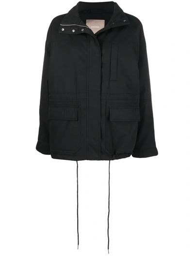 12 Storeez Patch-pocket Padded Jacket In Black