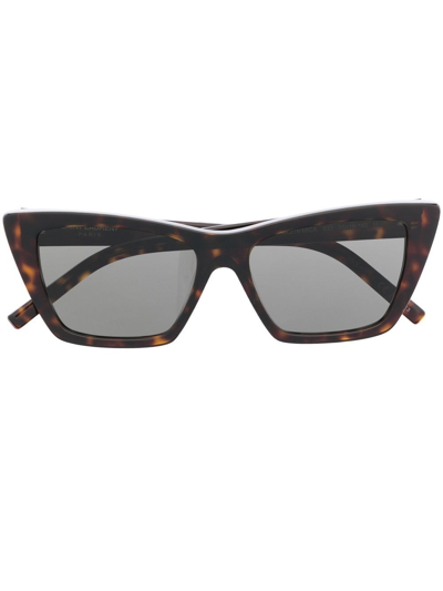 Saint Laurent Women's Mica Acetate Sunglasses Brown