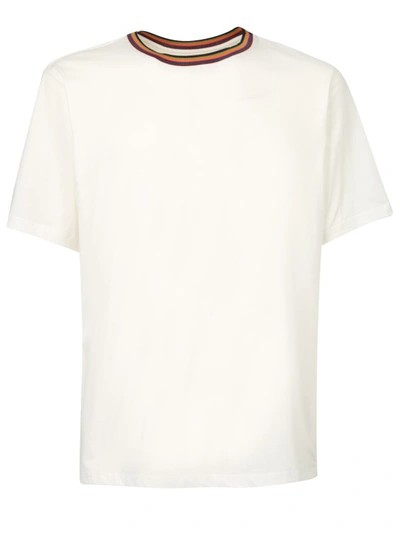Paul Smith Logo Print Stripe T-shirt In White
