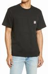 Obey Point Pocket Logo Organic Cotton T-shirt In Black