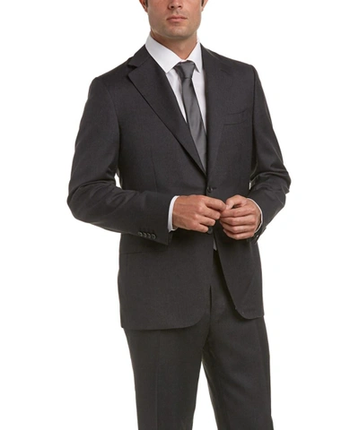 Canali Wool Suit With Flat Pant In Gray