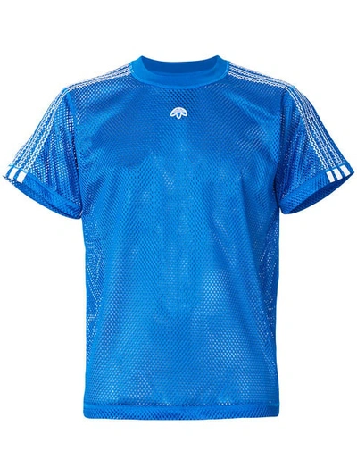 Adidas Originals By Alexander Wang Sheer Mesh T-shirt In Blue
