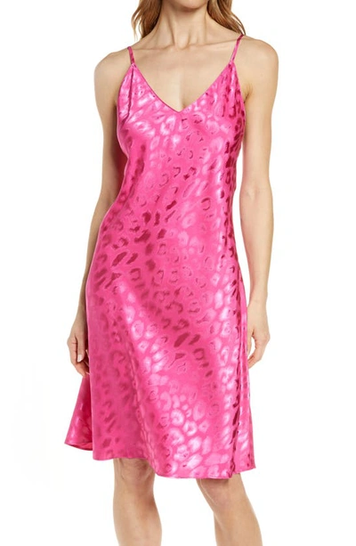 Natori Decadence Print Satin Nightgown In Pink