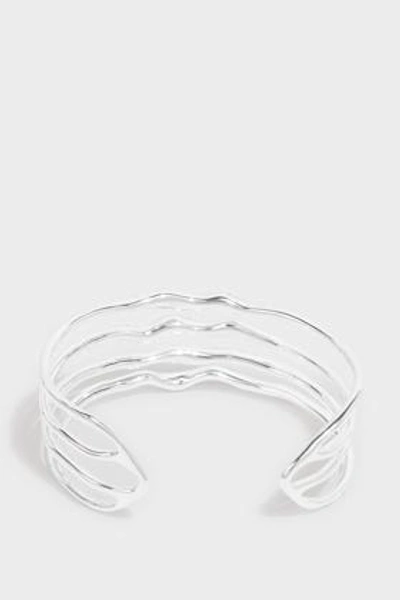 Monica Vinader Riva Diamond Hero Wave Cuff In Metallic