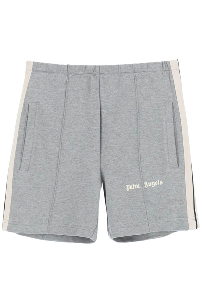 Palm Angels Logo-print Track Shorts In Grey