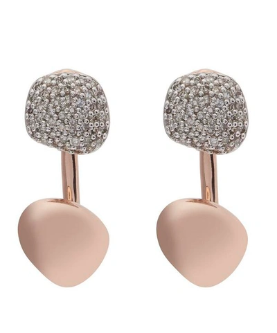 Monica Vinader Rose Gold Vermeil Nura Nugget Diamond Jacket Earrings In Metallic