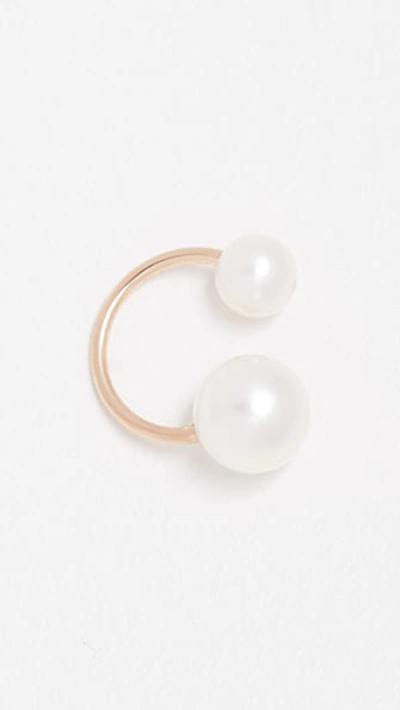 Zoë Chicco 14k Gold Freshwater Cultured Pearl Ear Cuff In Gold/pearl