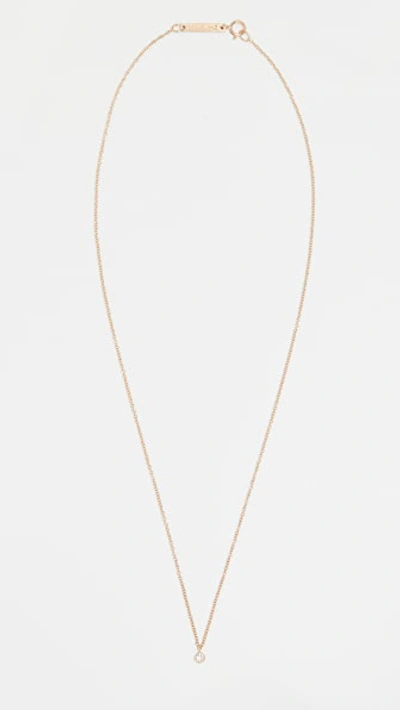 Zoë Chicco 14k Single Diamond Bezel Pendant Necklace