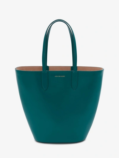 Alexander Mcqueen Small Basket Bag In Jade