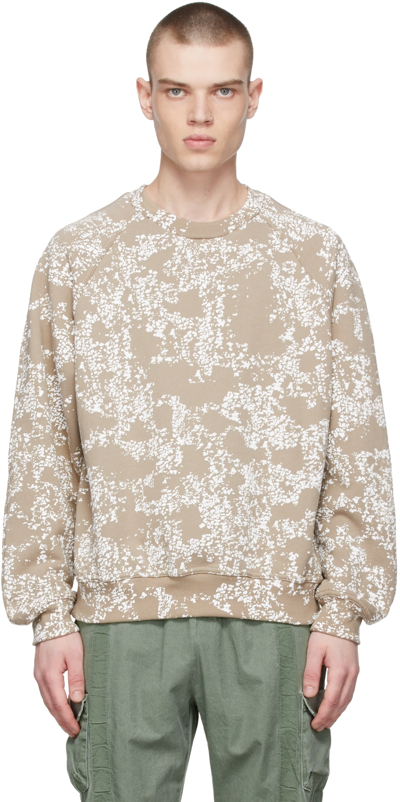 John Elliott Abstract-print Crewneck Cotton Sweatshirt In Shark
